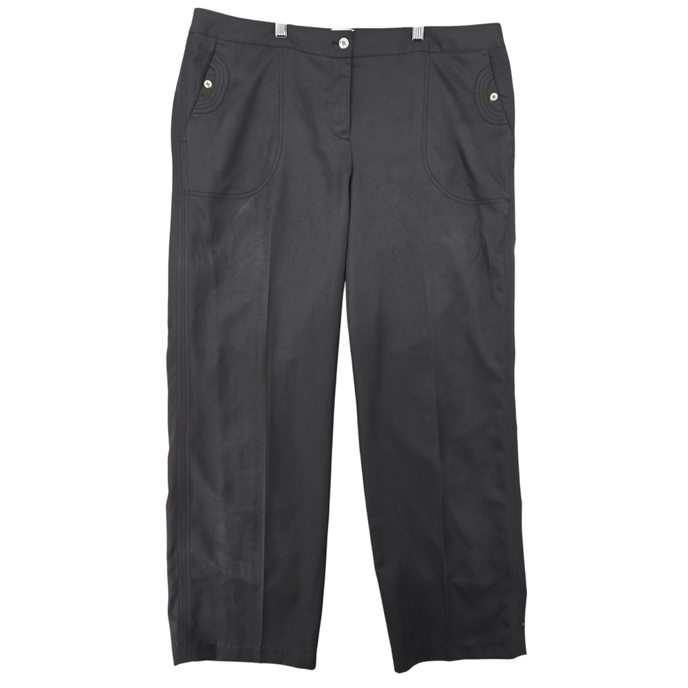 IZOD 16 PerformX Black Stretch Straight Leg Dress Pants Womens Office Career